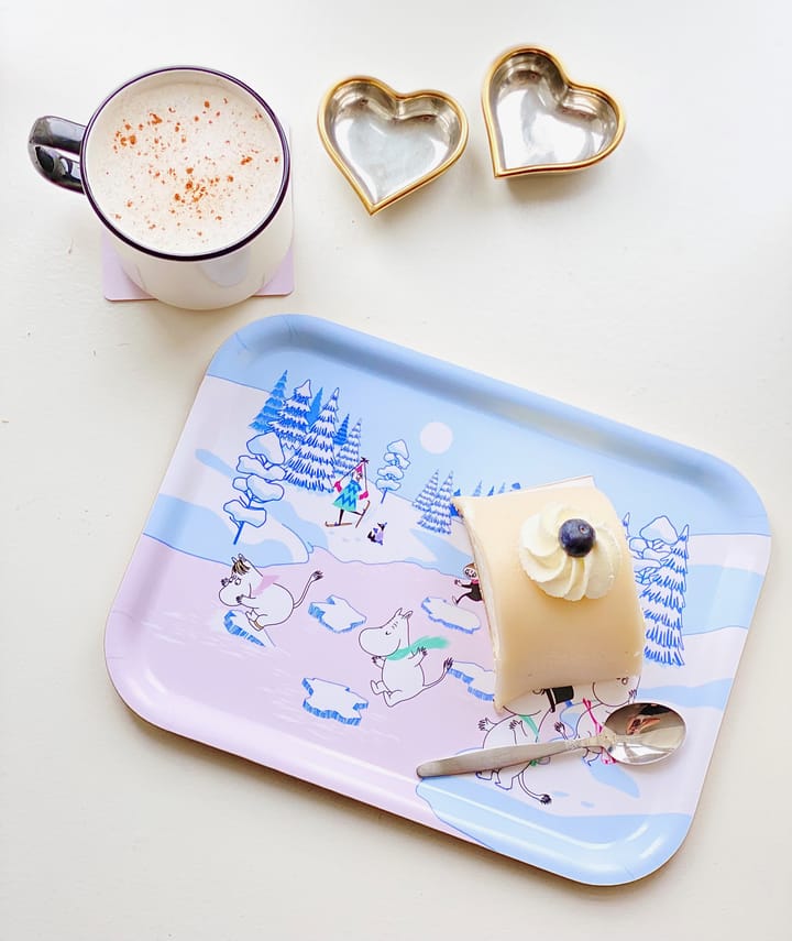 Moomin dienblad winter 2022 20x27 cm, Blauw-wit-roze Opto Design