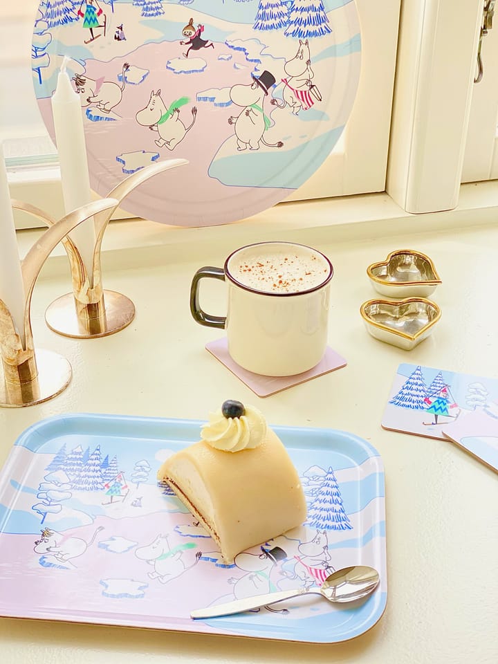 Moomin dienblad winter 2022 20x27 cm, Blauw-wit-roze Opto Design