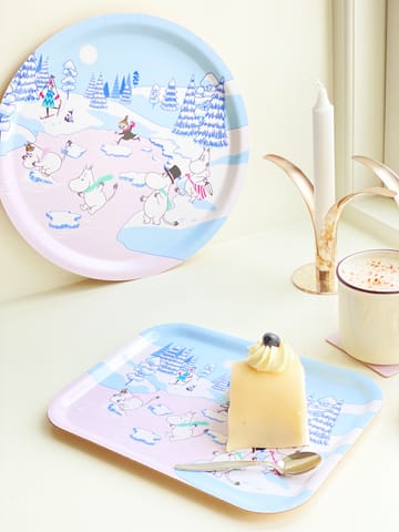 Moomin dienblad winter 2022 20x27 cm - Blauw-wit-roze - Opto Design