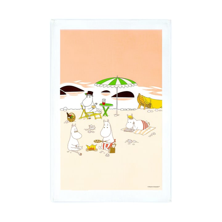 Moomin keukenhanddoek zomer 2021 - Abrikoos-zand - Opto Design