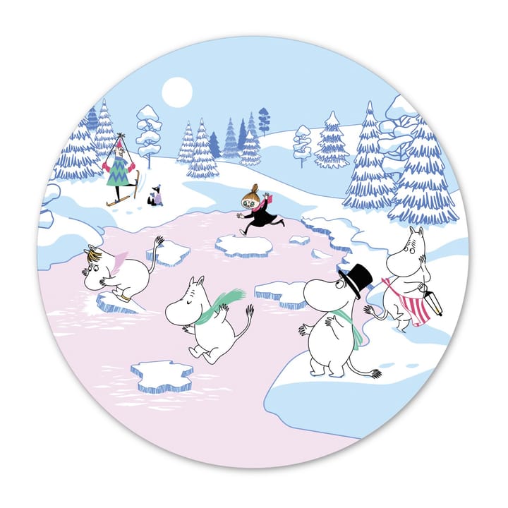 Moomin pannenonderzetter winter 2022 Ø21 cm - Blauw-wit-roze - Opto Design