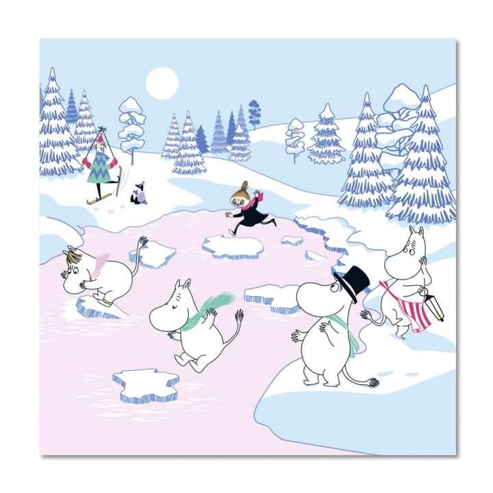 Moomin servet winter 2022 33x33 cm 20-pack - Blauw-wit-roze - Opto Design