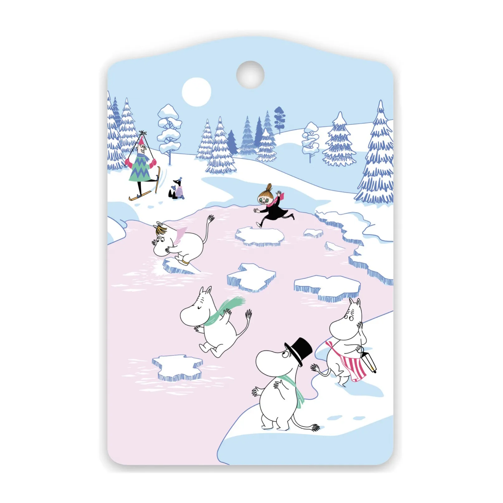 Moomin snijplank winter 2022 20x30 cm, Blauw-wit-roze Opto Design