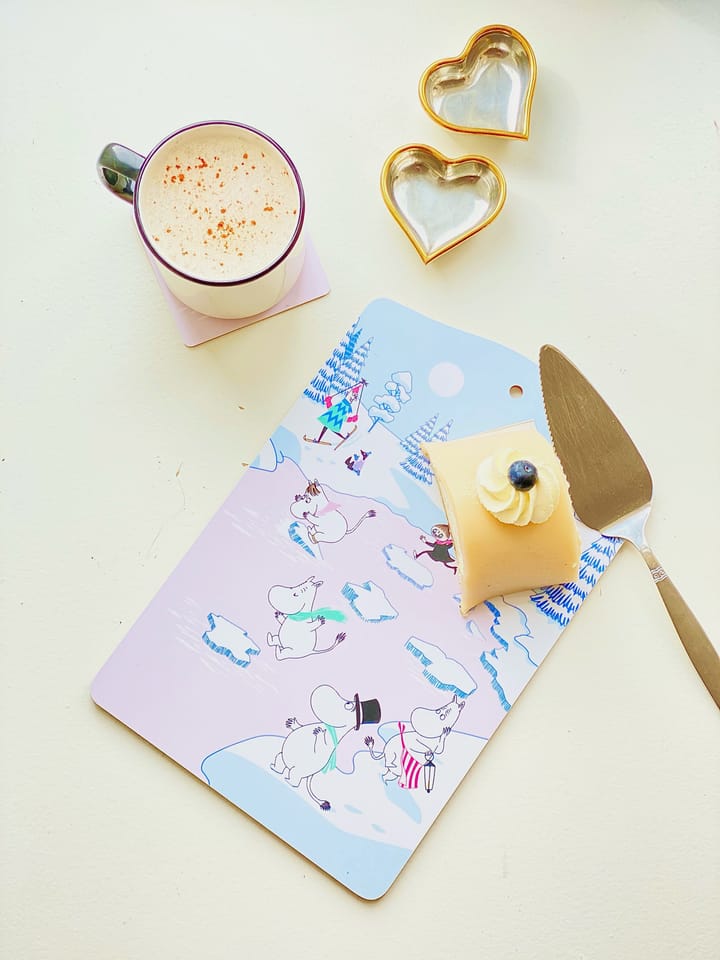 Moomin snijplank winter 2022 20x30 cm, Blauw-wit-roze Opto Design