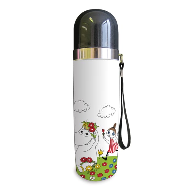 Moomin Thermosfles Snorkmaiden & Mumlan Flower 0,5 l - Wit-groen-rood - Opto Design