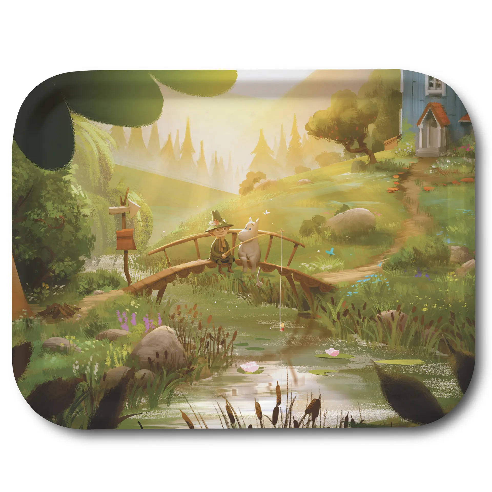 Moomin TV-Series dienblad 27x20 cm, Moomin & Snufkin bridge Opto Design