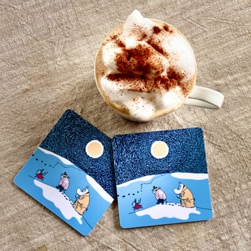 Snow Moonlight glasonderzetter winter 2021 4-pack - 9x9 cm - Opto Design