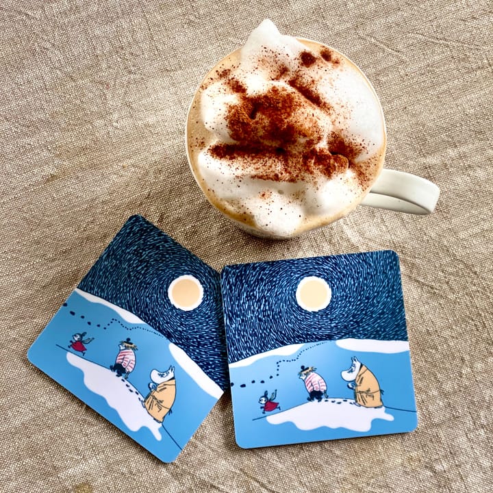 Snow Moonlight glasonderzetter winter 2021 4-pack, 9x9 cm Opto Design
