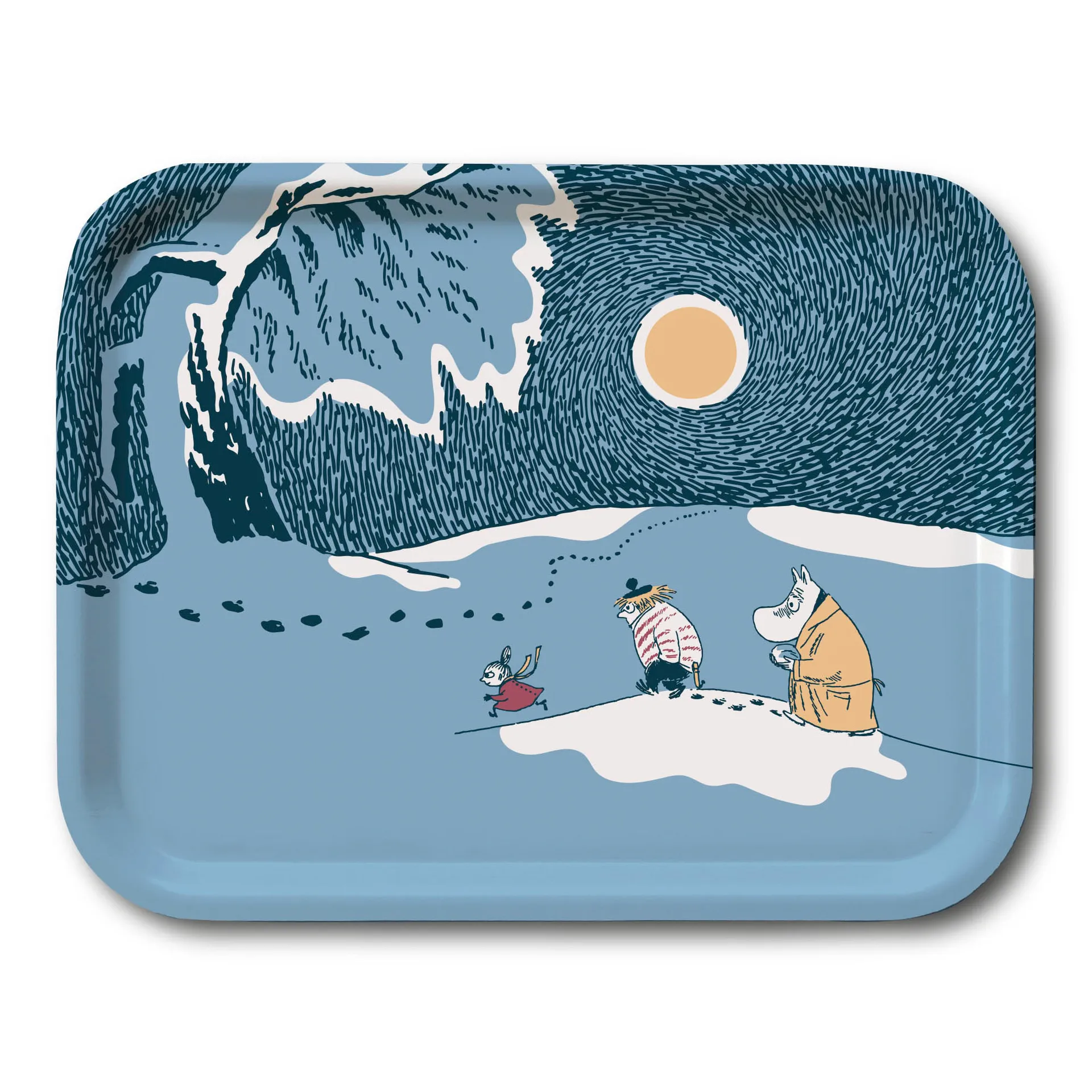 Snow Moonlight Moomin dienblad winter 2021, 20x27 cm Opto Design