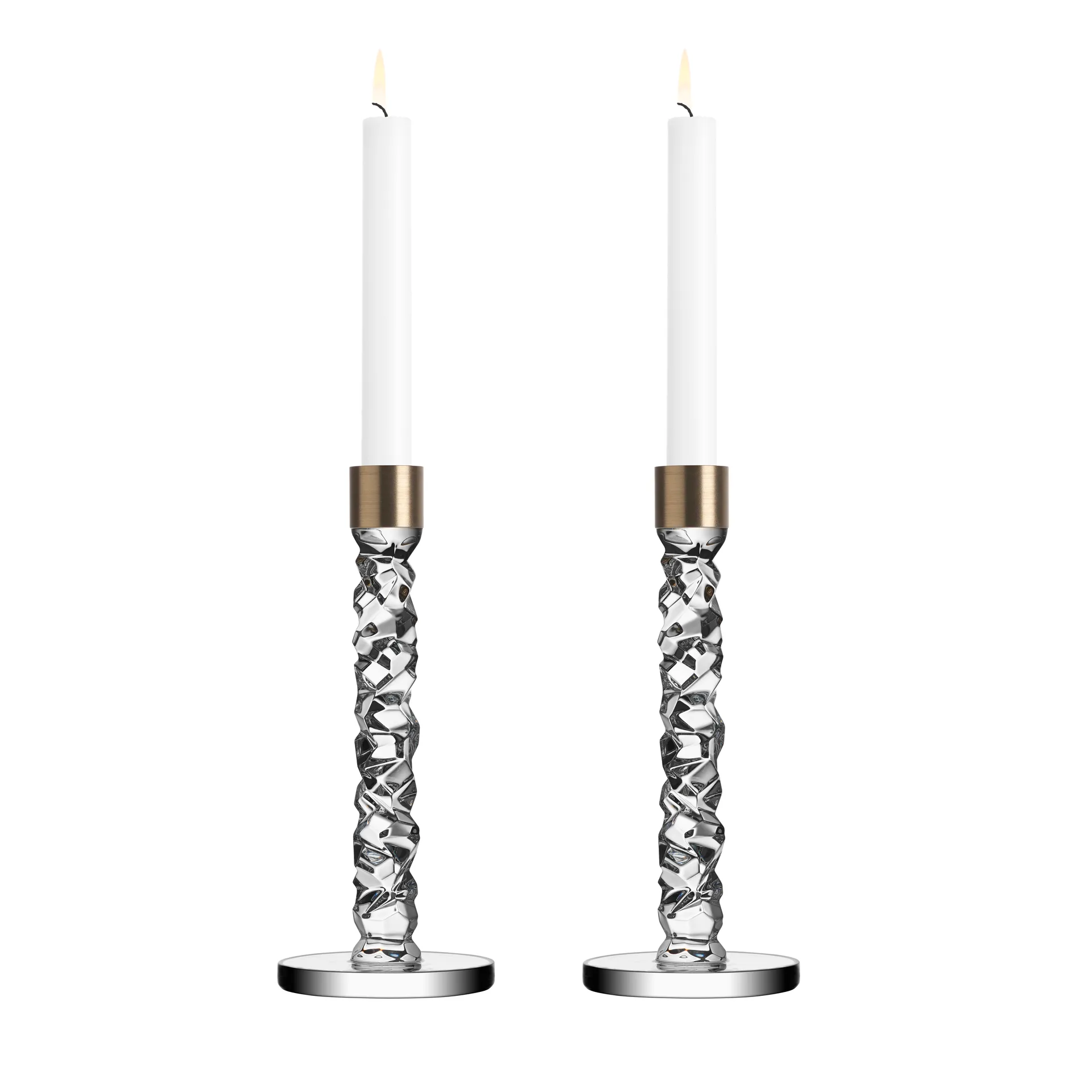 Carat kandelaar messing 2-pack, 2-pack Orrefors