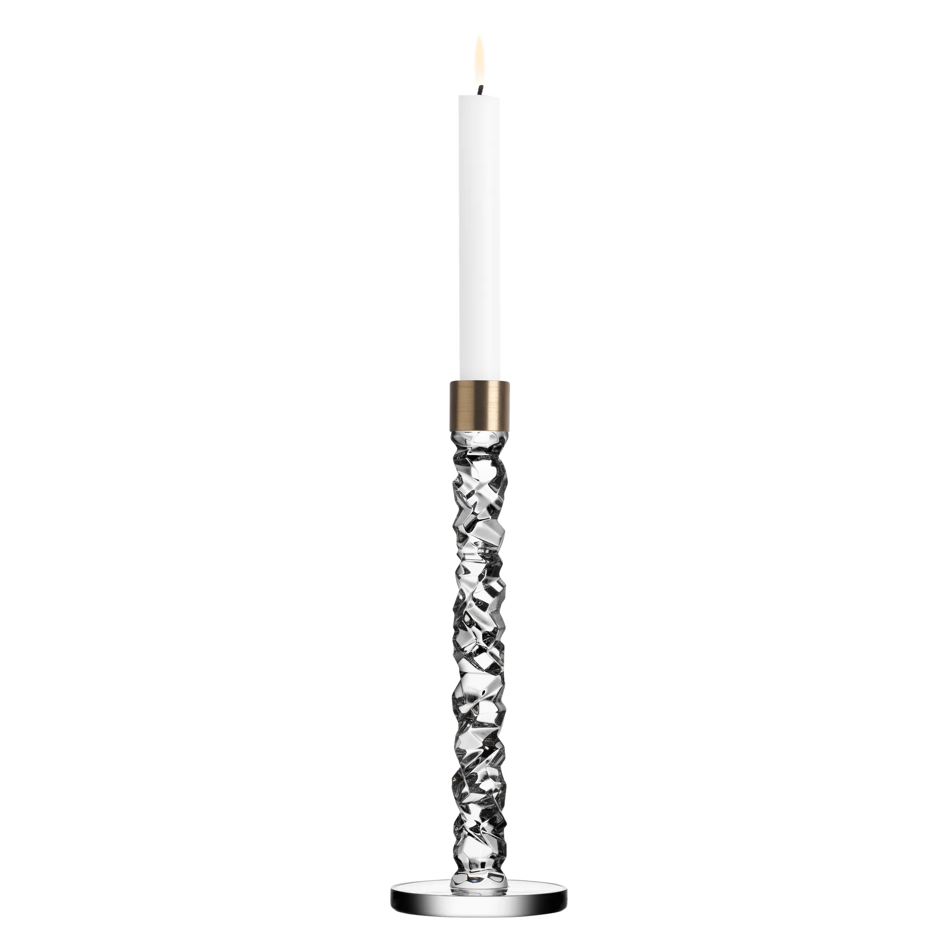 Carat kandelaar messing, hoogte 29,7 cm. Orrefors