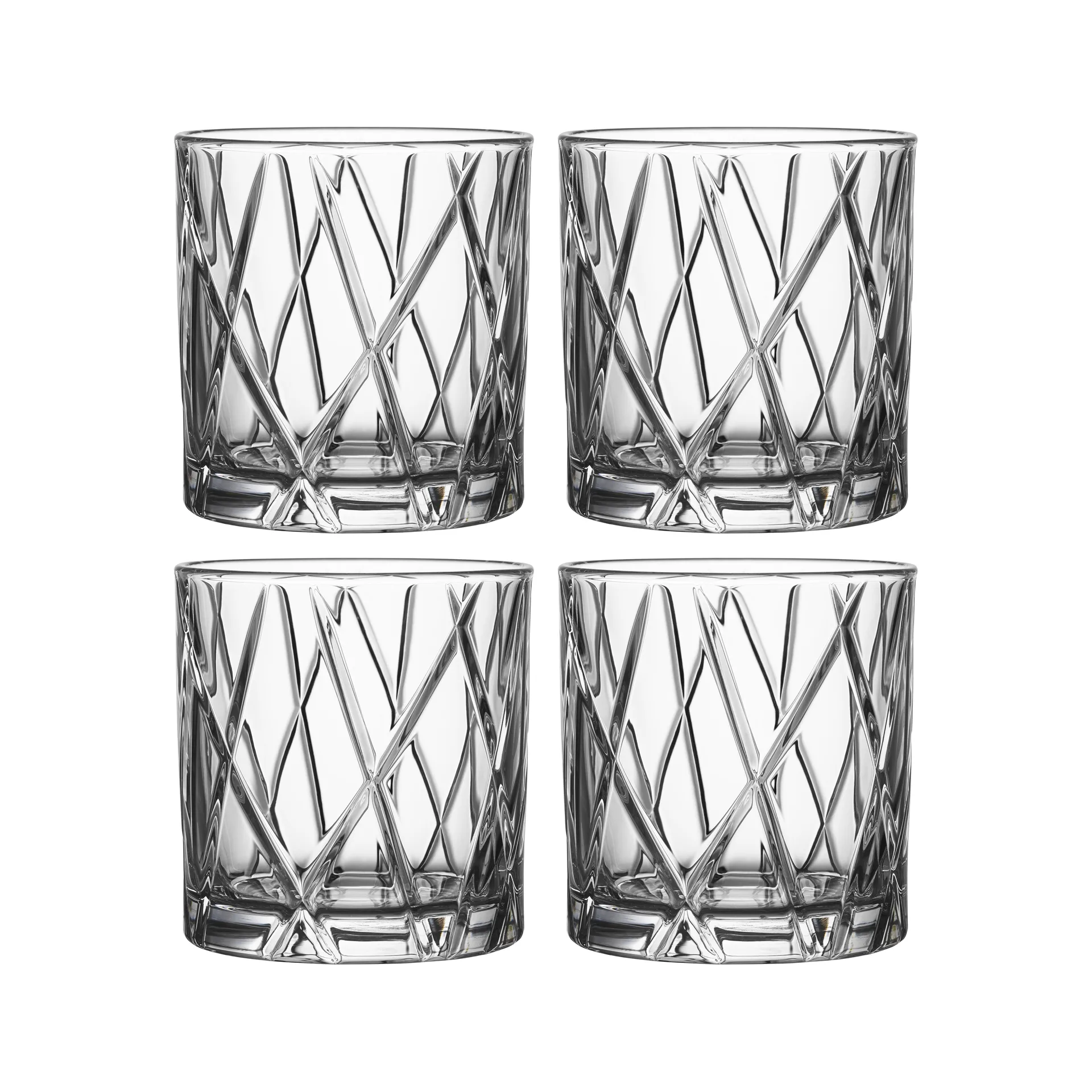 City Double Old Fashioned glas 4-pack, 34 cl. Orrefors