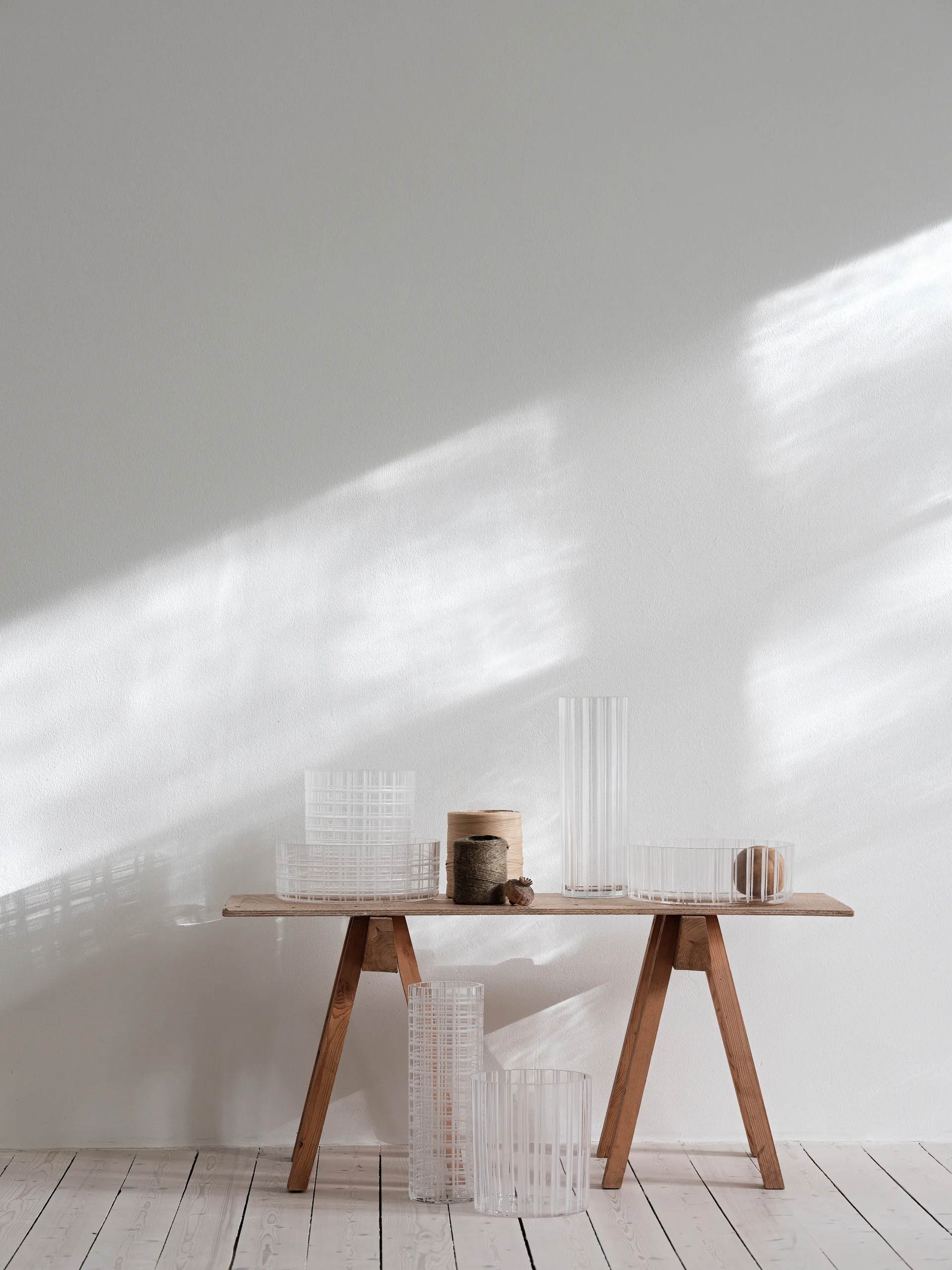 Cut in number vaas 20 cm, Ruitjespatroon Orrefors