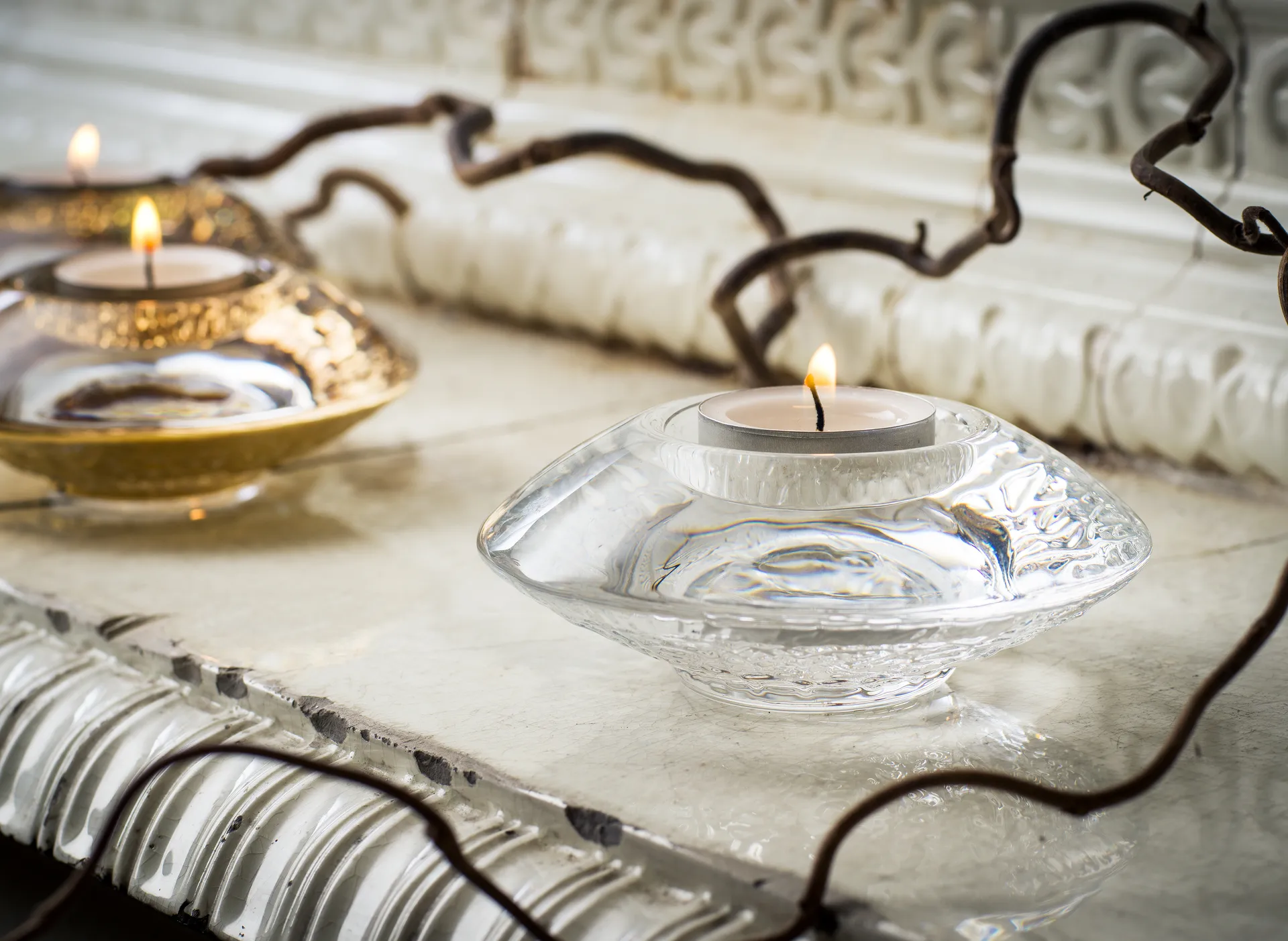 Discus waxinelichtjeshouder 43 mm, Transparant Orrefors