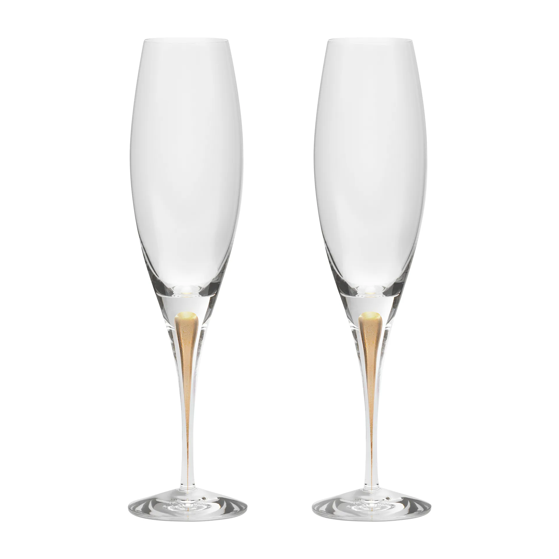 Intermezzo champagneglas 26 cl 2-pack, Goud Orrefors