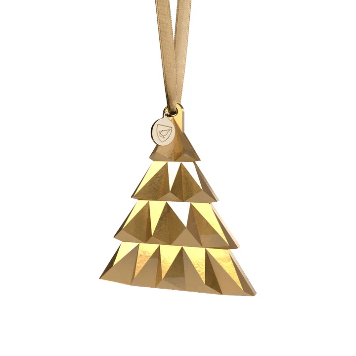 Jaarornament hoog - 21K goud - Orrefors