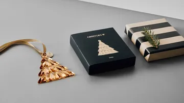 Jaarornament hoog - 21K goud - Orrefors