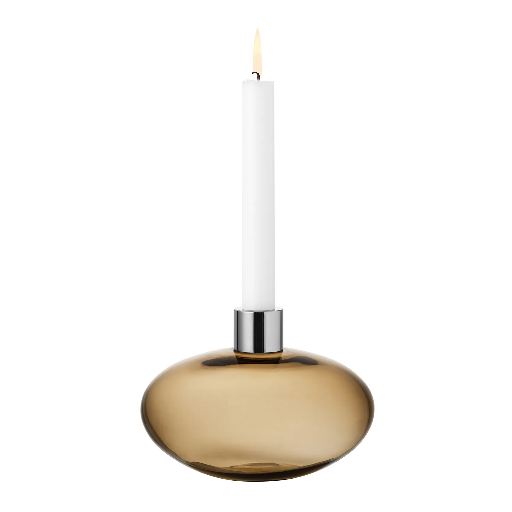 Pluto kandelaar, Goudbruin Orrefors