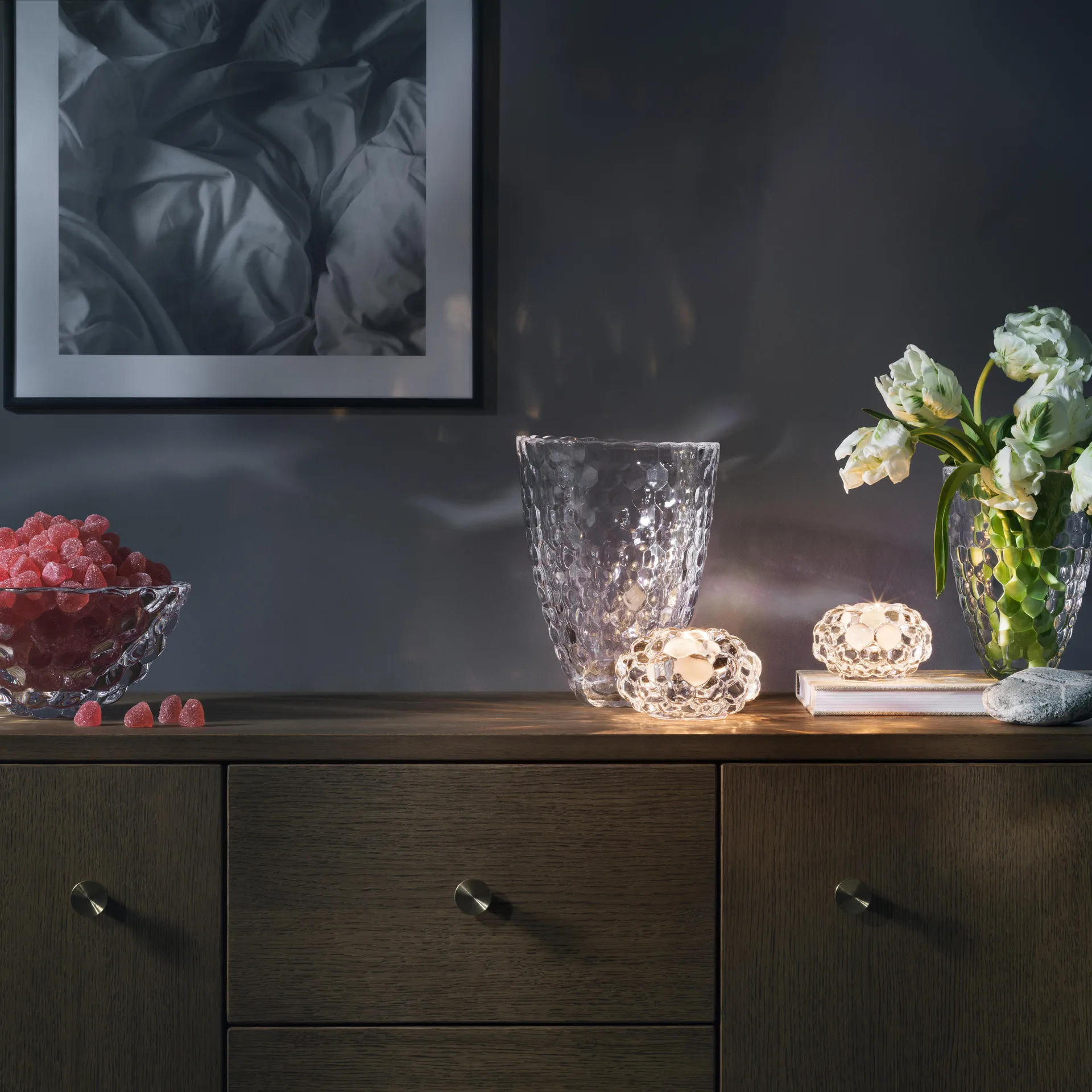 Raspberry vaas 200 mm, helder Orrefors