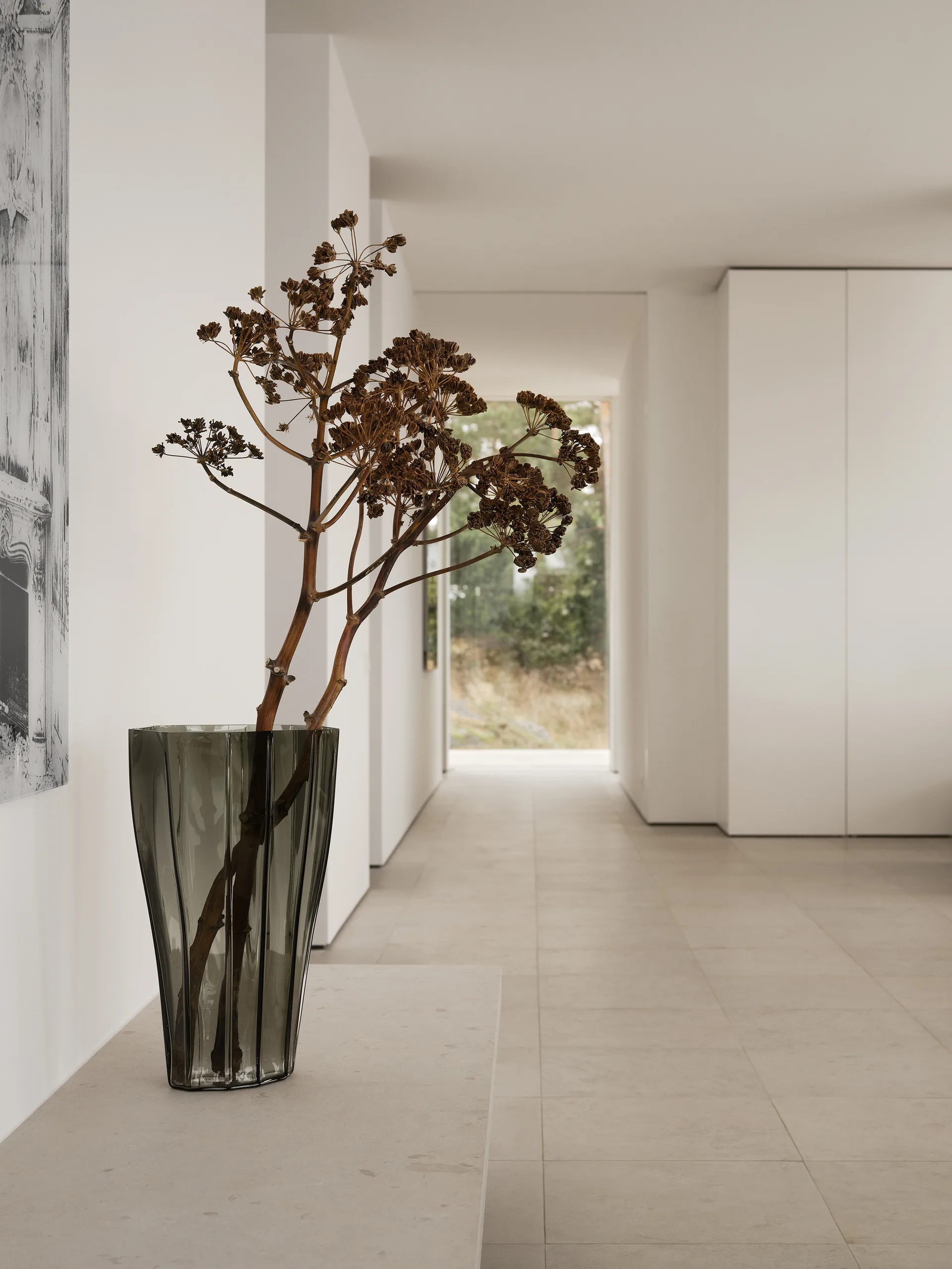 Reed vaas 50 cm, Mosgroen Orrefors