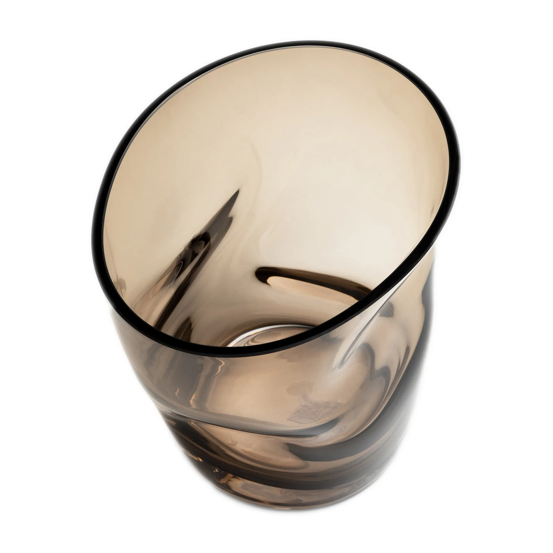 Squeeze tulpenvaas 18 cm, Bruin Orrefors