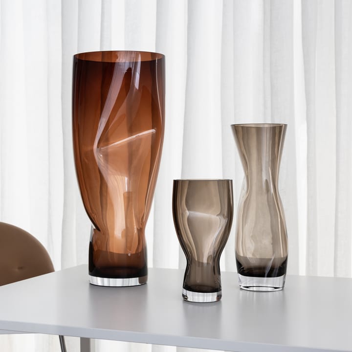 Squeeze vaas, Sunset brown Orrefors