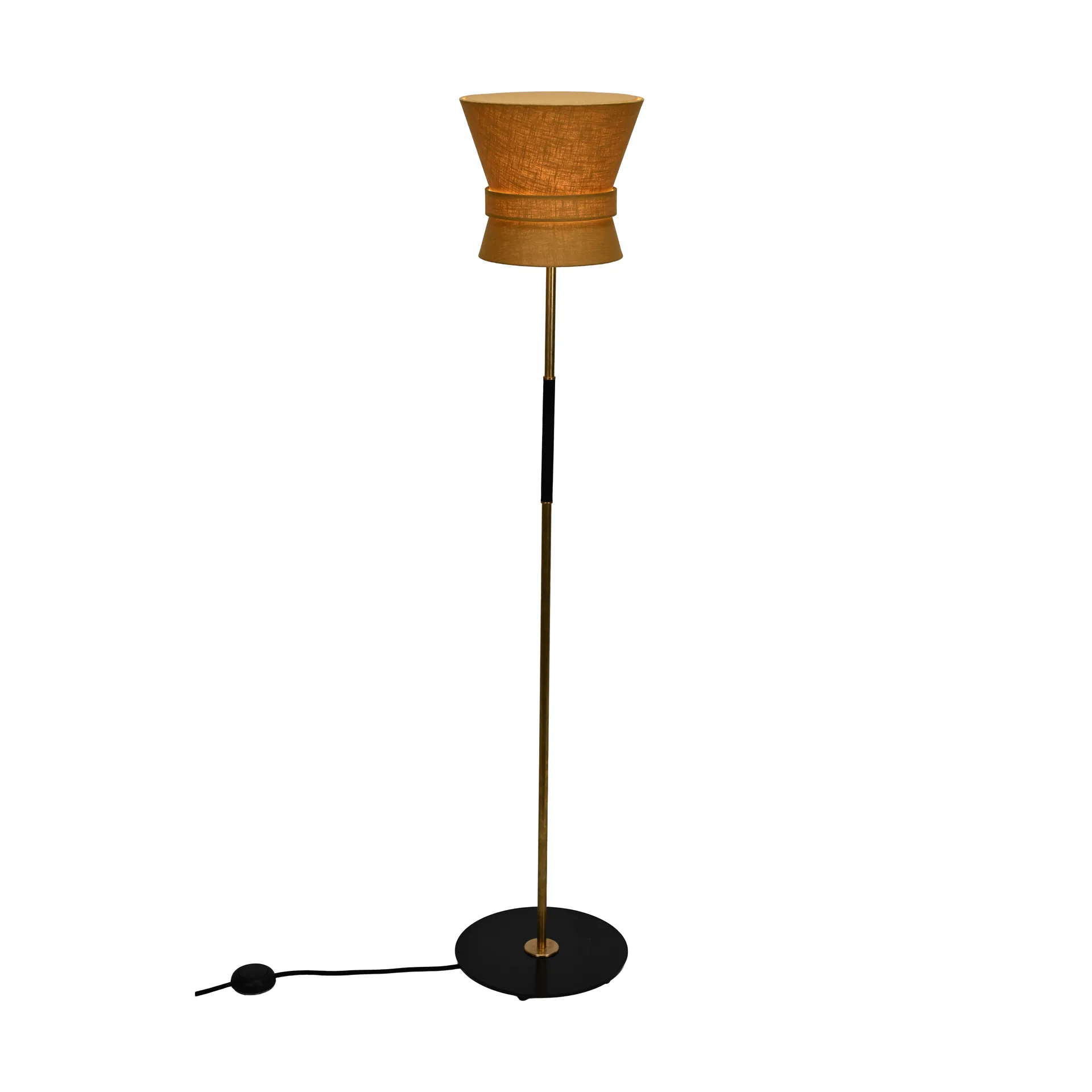 Bow vloerlamp, Ruw messing-yellow ochre, small 147 cm Örsjö Belysning