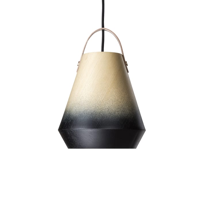 Konkret hanglamp, essenfineer, natuurkleurige leren band Örsjö Belysning
