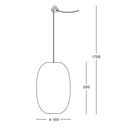 Pebble pendant langwerpig, warm grijs-glas Örsjö Belysning
