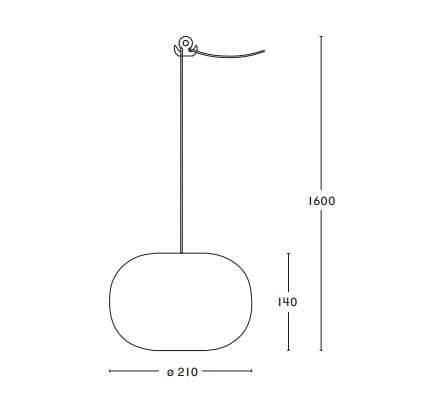 Pebble pendant plomp, geoxideerd rood-glas Örsjö Belysning
