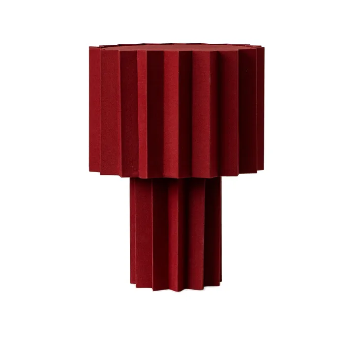 Plissé tafellamp textiel - Rood, 40,9 cm - Örsjö Belysning