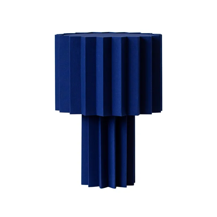Plissé textielen tafellamp - Blauw, 40,9 cm - Örsjö Belysning