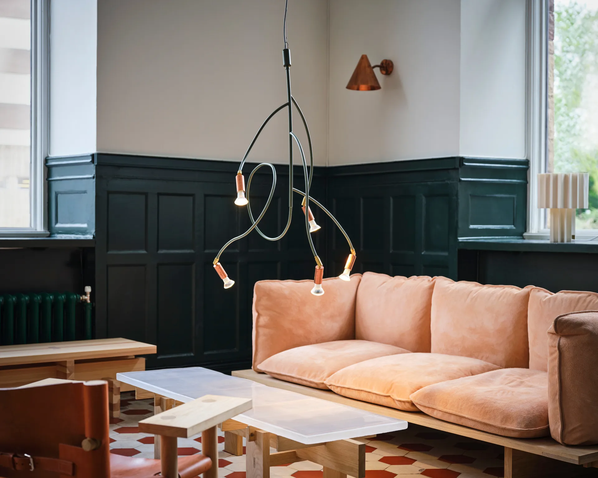 Ranka 5 plafondlamp, Olivengroen Örsjö Belysning