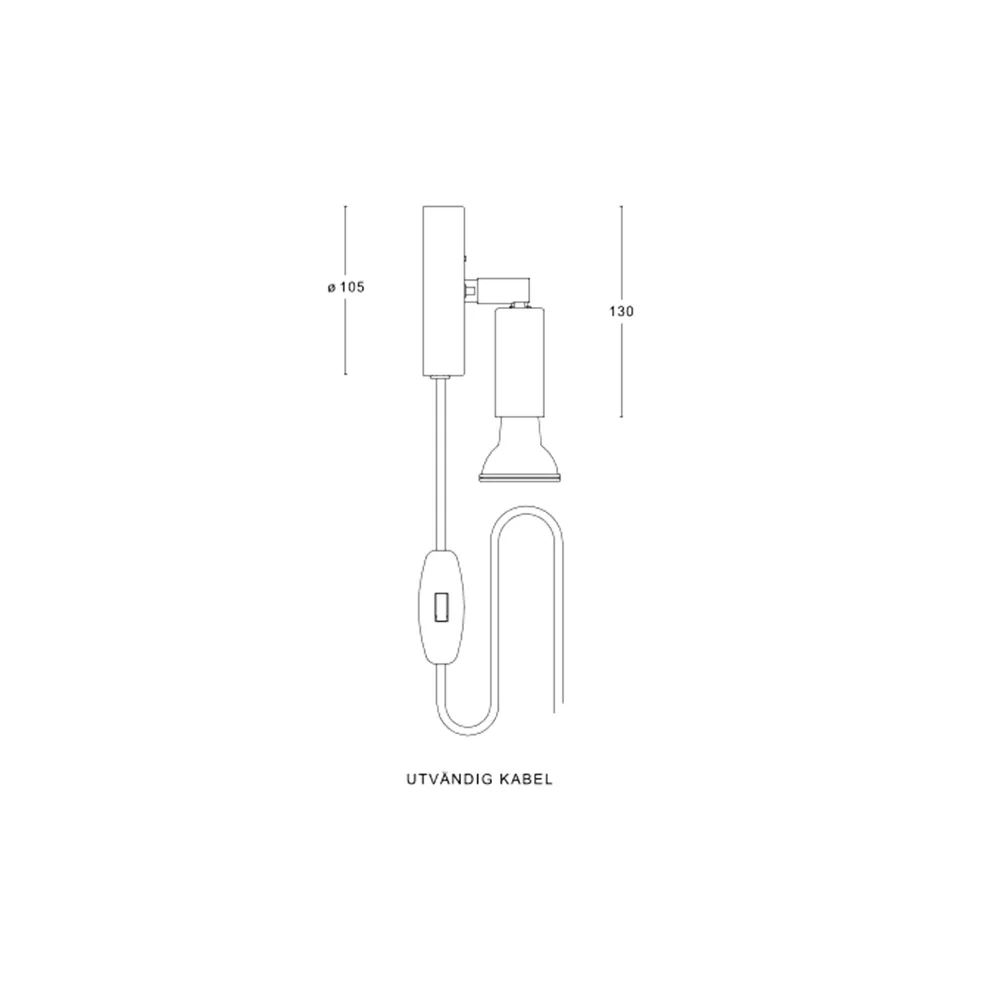 Star 1  wandlamp, ruw koper Örsjö Belysning