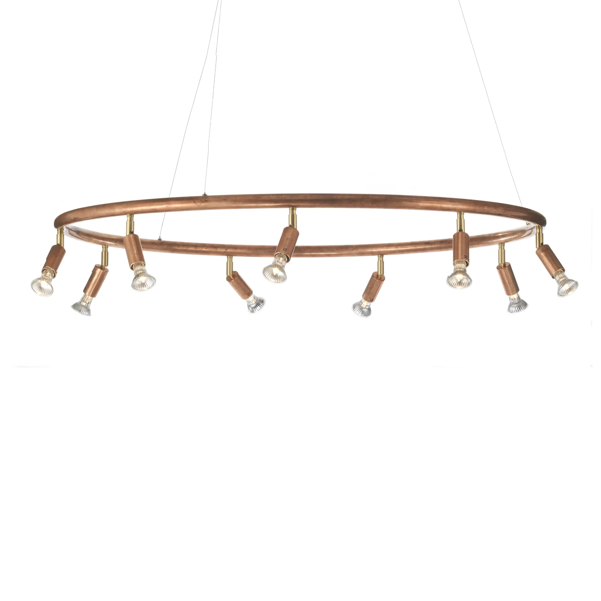 Star 9 lamp rond Ø100 cm, ruw koper Örsjö Belysning