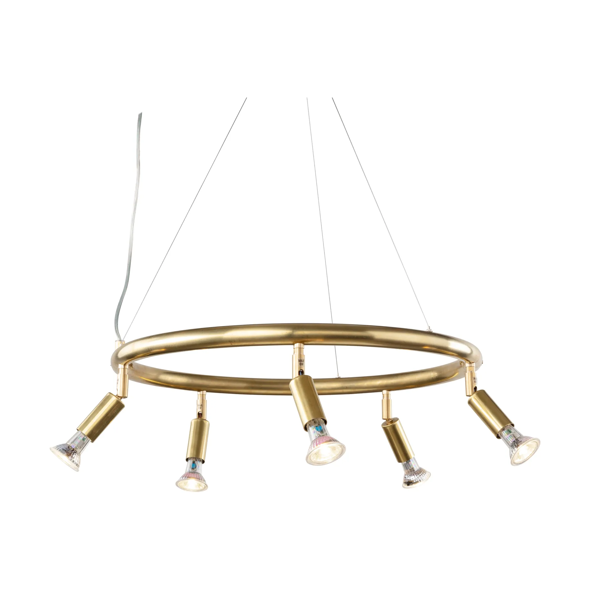 Star ronde 5-spots plafondlamp Ø60 cm, Messing Örsjö Belysning