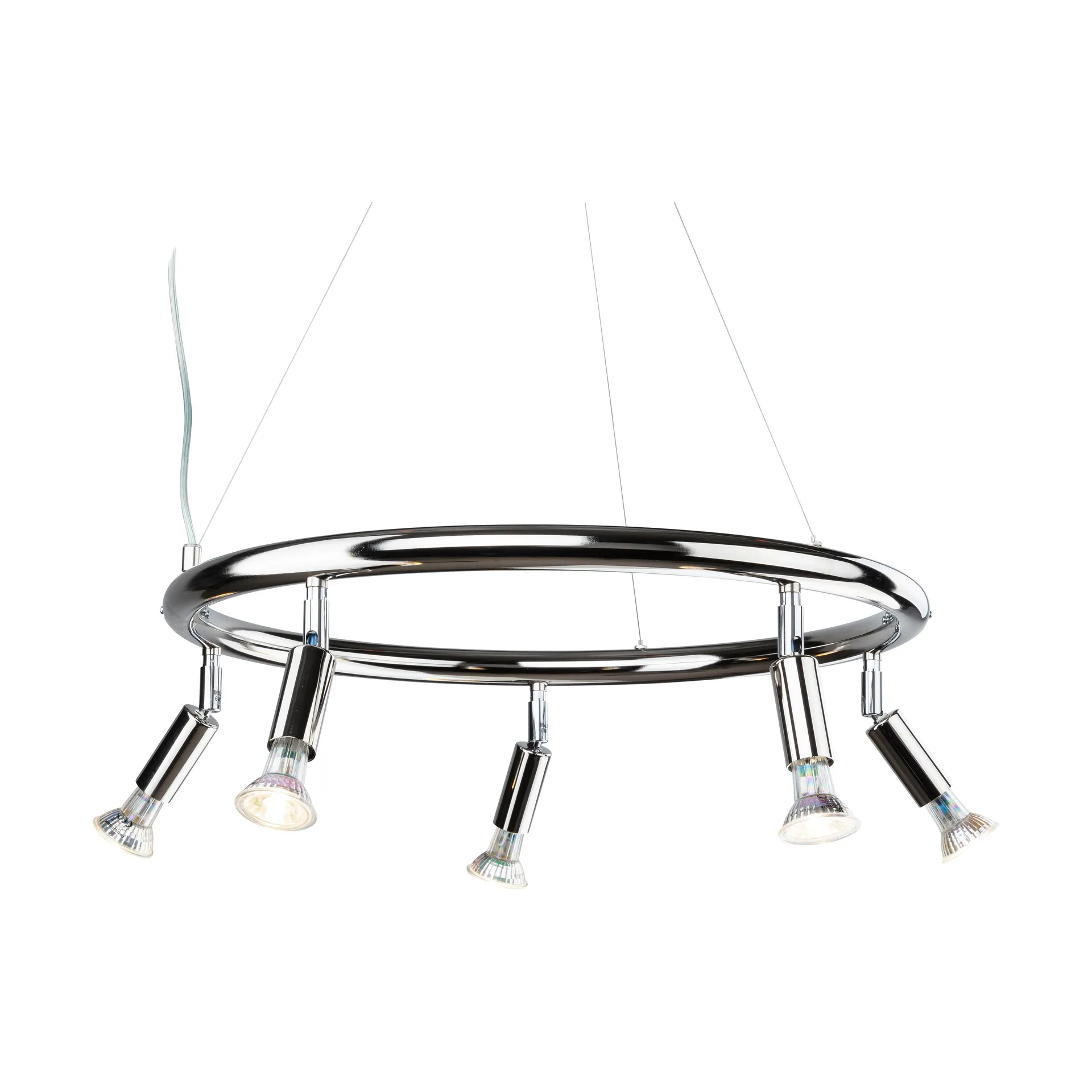 Star ronde 5-spots plafondlamp Ø60 cm, Vernikkeld messing Örsjö Belysning