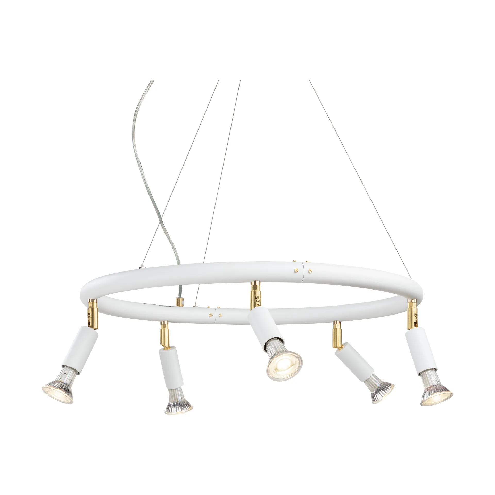 Star ronde 5-spots plafondlamp Ø60 cm, Wit staal Örsjö Belysning