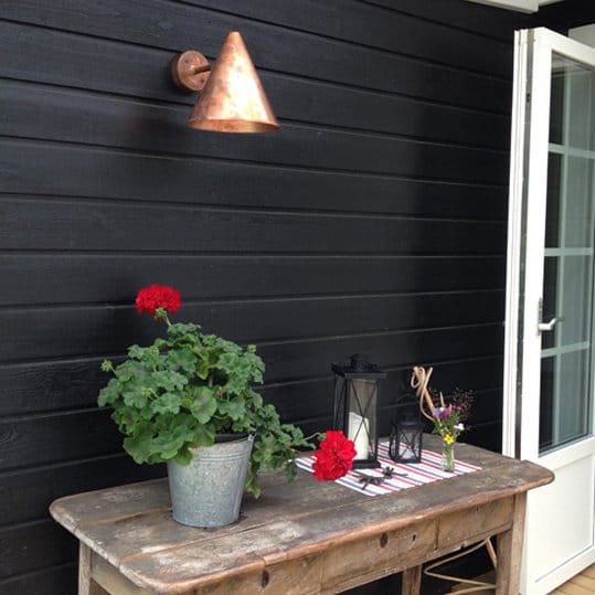 Tratten wandlamp, ruw koper Örsjö Belysning