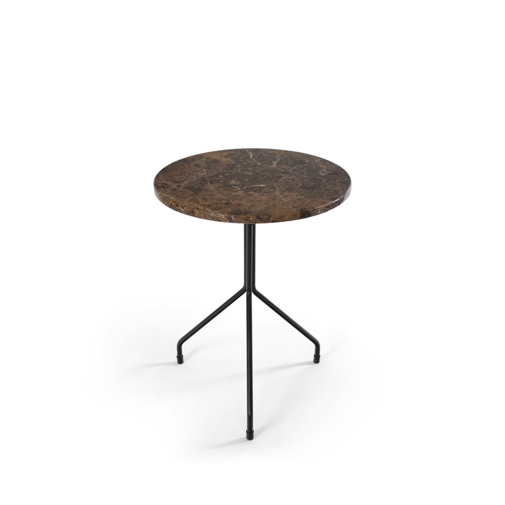 OX Denmarq All For One bijzettafel marmer bruin, ø50, zwart onderstel