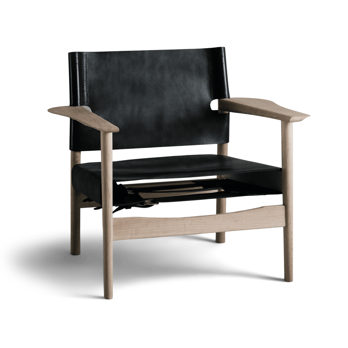 OX Denmarq Autumn Chair fauteuil zeepbehandeld eikenframe Zwart