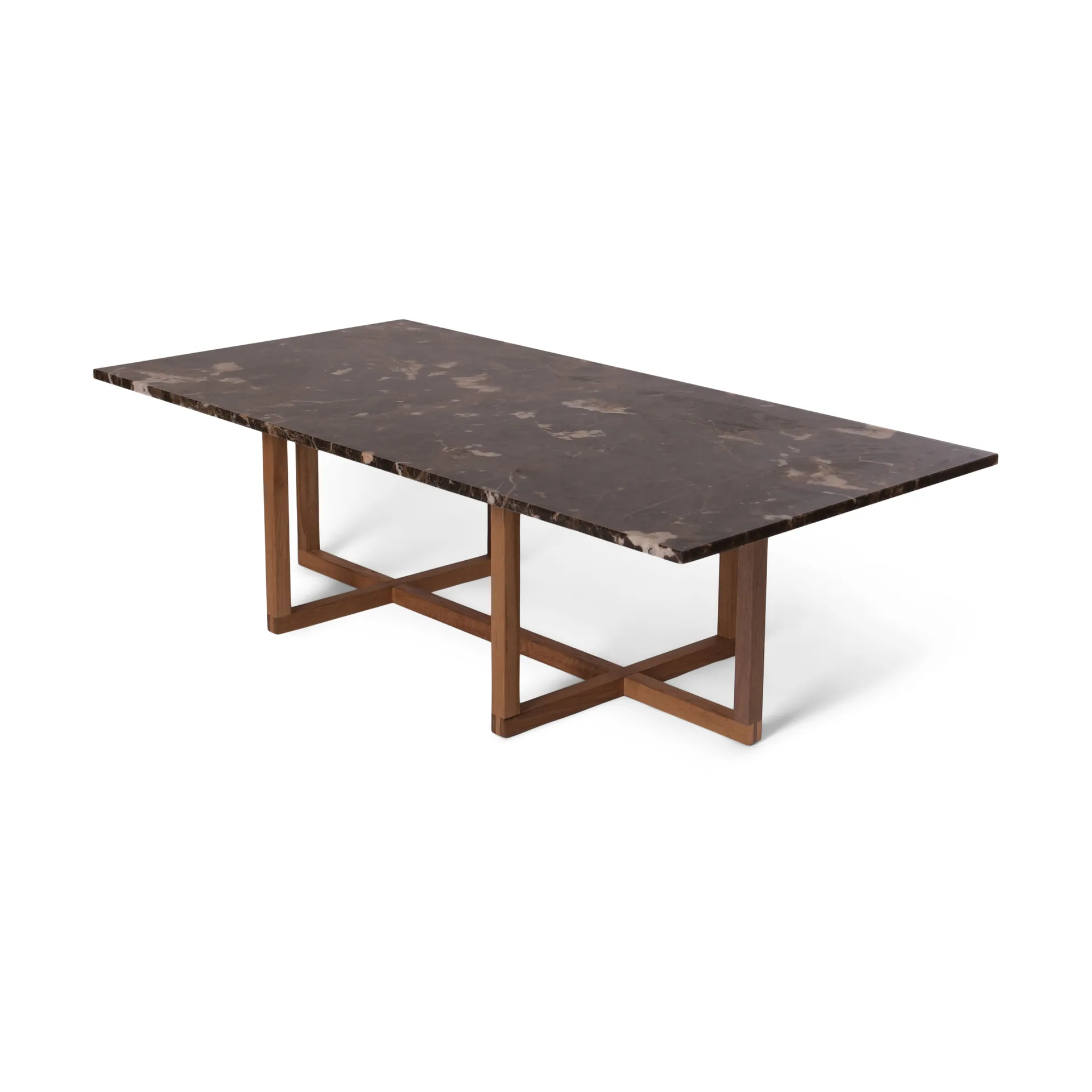 Big Ninety salontafel 70x140 cm,  smoked oak  onderstel, Bruin marmer OX Denmarq