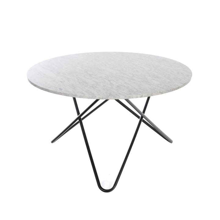 Big O Table eettafel - marmer carrara, zwart onderstel - OX Denmarq