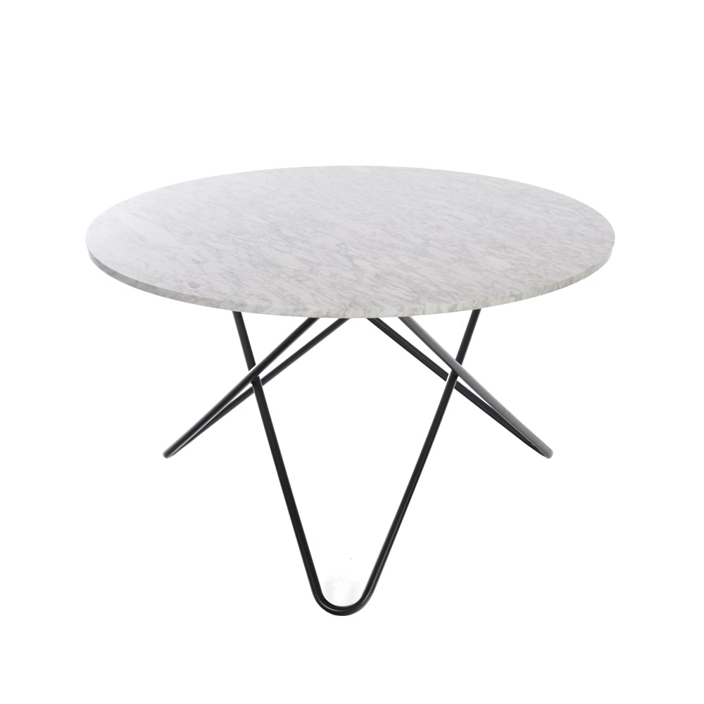 OX Denmarq Big O Table eettafel marmer carrara, zwart onderstel