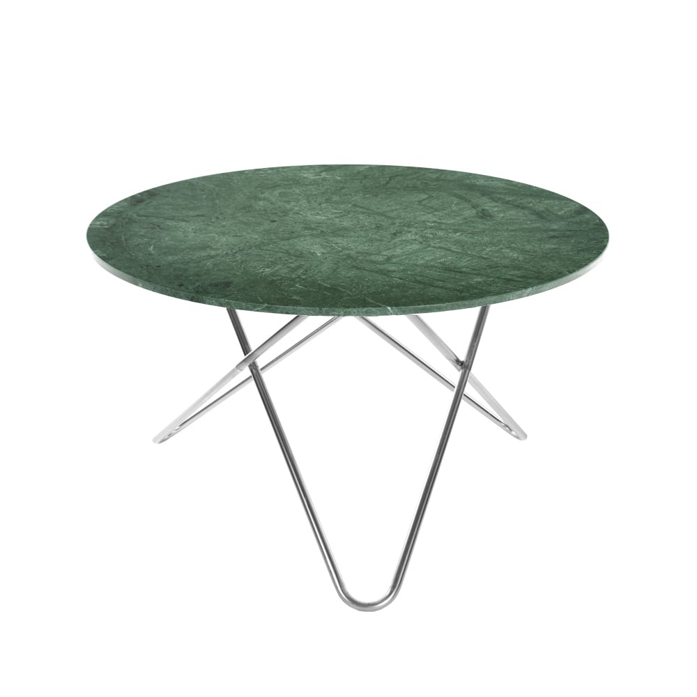 OX Denmarq Big O Table eettafel marmer indio, roestvrij onderstel