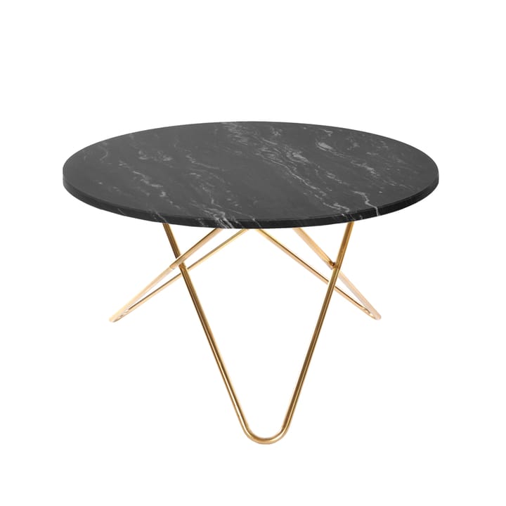 Big O Table eettafel - marmer marquina, messing onderstel - OX Denmarq