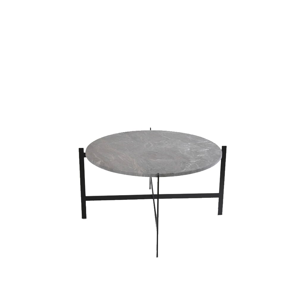 OX Denmarq Deck salontafel grijs marmer, zwartgelakt onderstel