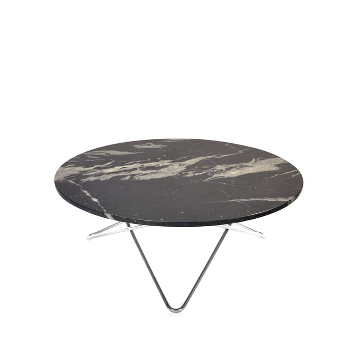 Large O Table salontafel - marmer marquina mat, roestvrij onderstel - OX Denmarq