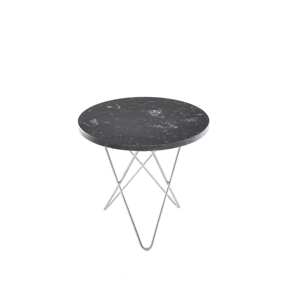 OX Denmarq Mini O Table salontafel marmer marquina, roestvrij onderstel