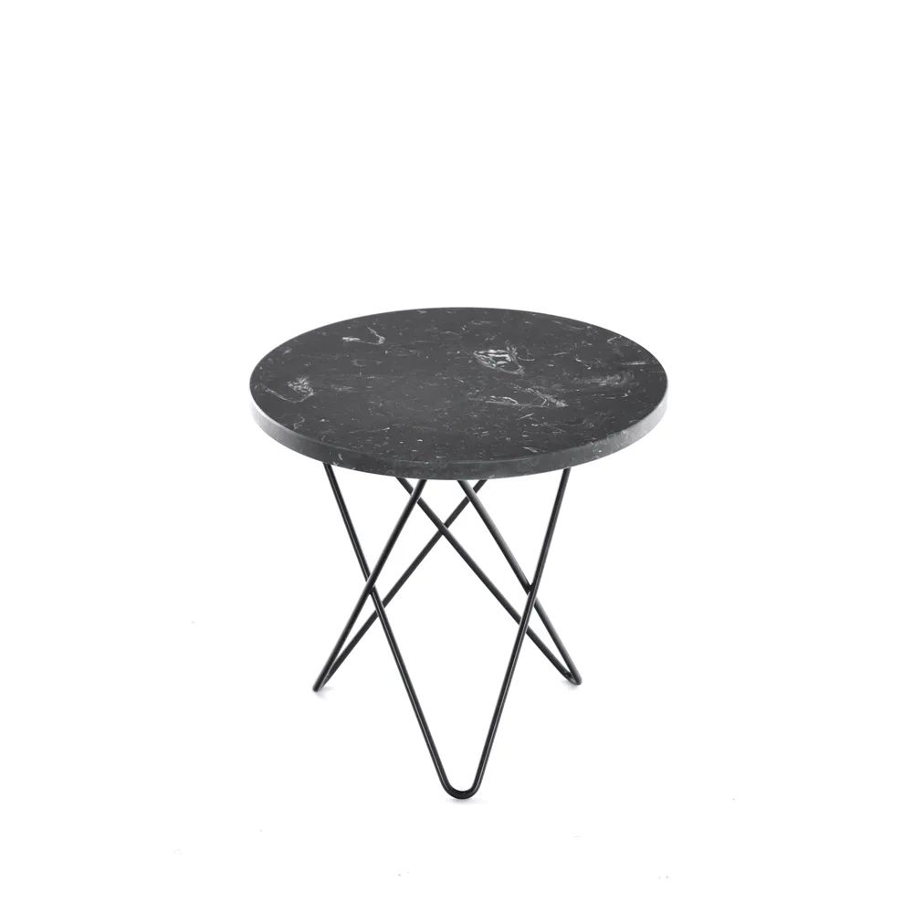 Mini O Table salontafel, marmer marquina, zwart onderstel OX Denmarq